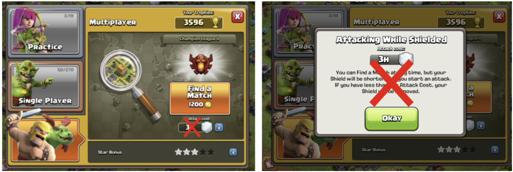 Executing a multiplayer or revenge attack while under a Magic Shield does not impact the time remaining on the attacker’s Magic Shield.